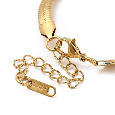 Ion Plating(IP) 304 Stainless Steel Herringbone Chain Bracelet for Men Women BJEW-E058-01D-G-1