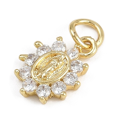 Brass Micro Pave Cubic Zirconia Pendants KK-Z123-24G-05-1