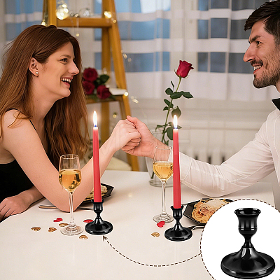 18Pcs Aluminium & Iron Candle Holders AJEW-WA0004-85B-1