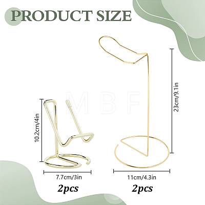 4Pcs 2 Styles Iron Headset Holders AJEW-DR0002-61G-1