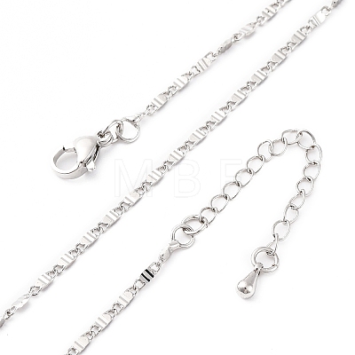 Brass Oval Link Chain Necklaces for Women NJEW-D302-10P-1