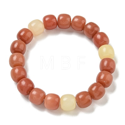 Natrual Bodhi Wood Beads Stretch Bracelet for Women BJEW-C077-02-1