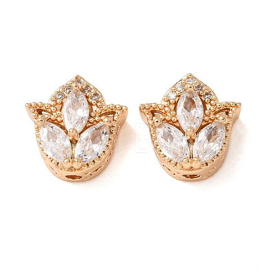 Brass Micro Pave Clear Cubic Zirconia Beads CU-CBAEC99-29G-1