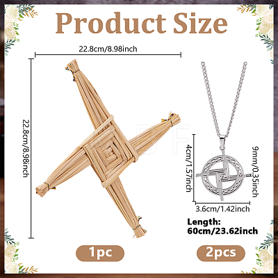 2Pcs Ring Viking Cross Stainless Steel Pendant Necklaces for Women Men NJEW-NB0001-37-1
