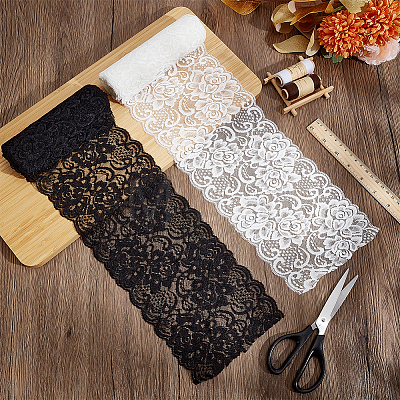 2 Rolls 2 Colors Nylon Lace Trim OCOR-NB0002-68-1