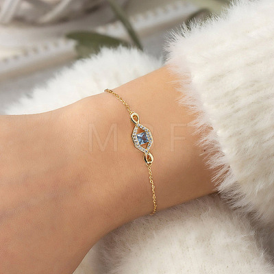 925 Sterling Silver Eye Link Bracelet for Women STER-M116-11G-1