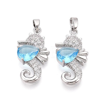 Brass Micro Pave Cubic Zirconia Pendants KK-T080-76P-1