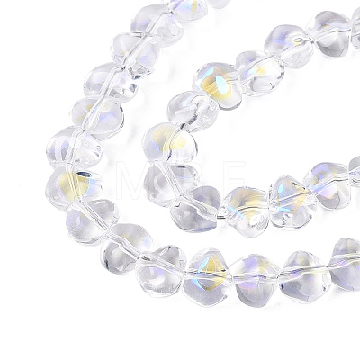 Electroplate Transparent Glass Beads Strands EGLA-Q133-01A-13-1