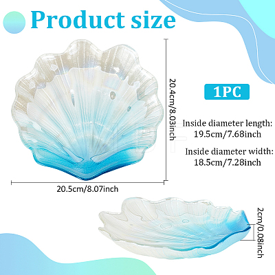 Shell Shape Glass Jewelry Plates DJEW-WH0058-10-1