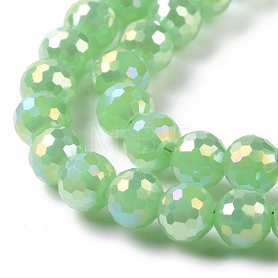 Electroplate Opaque Solid Color Glass Beads Strands X-GLAA-E036-10C-1