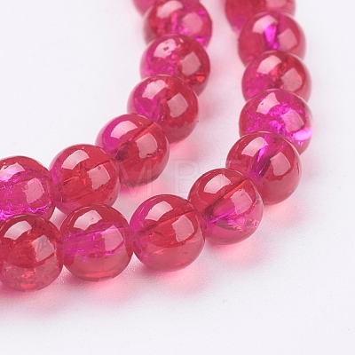 Spray Painted Crackle Glass Beads Strands CCG-Q002-6mm-08-1