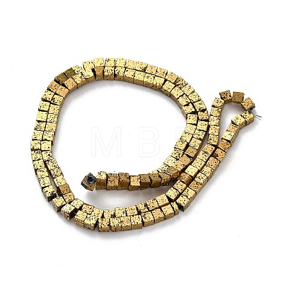 Electroplated Natural Lava Rock Beads Strands G-A256-B01-02I-1