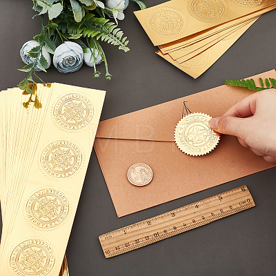 30 Sheets 6 Style Self Adhesive Gold Foil Embossed Stickers DIY-CP0006-32-1