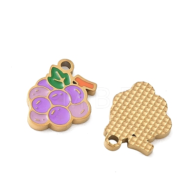 Fruit 304 Stainless Steel Enamel Pendants SA-CBA49D2-11G-09-1