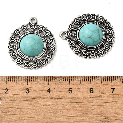 Tibetan Style Alloy Pave Imitation Turquoise Pendants FIND-NH0001-03AS-1