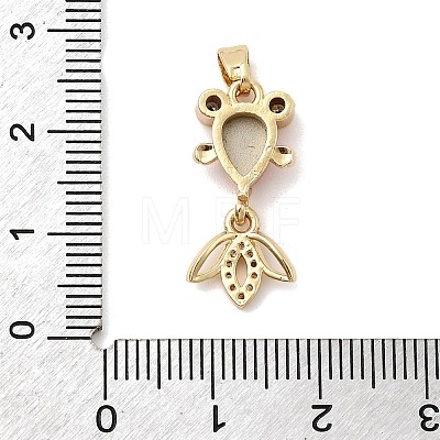 Brass Micro Pave Cubic Zirconia Pendants KK-K375-27G-1