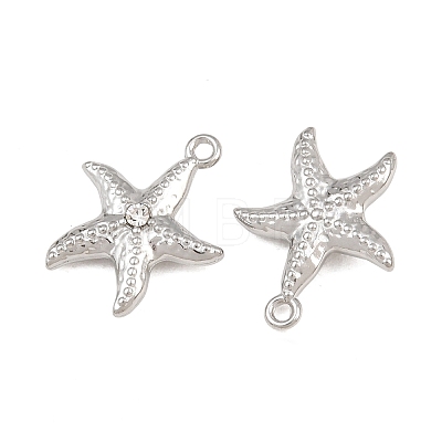 304 Stainless Steel with Crystal Rhinestone Pendants RB-CBABFDA-11C-P-1
