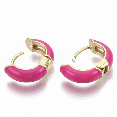 Brass Huggie Hoop Earrings EJEW-S209-01-1