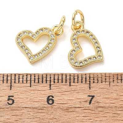 Valentine's Day Brass Micro Pave Clear Cubic Zirconia Charms CU-E003-17G-A-1