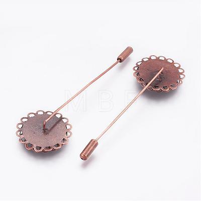 Iron Brooch Findings with Brass Pins KK-CJSEB43-R-FF-1