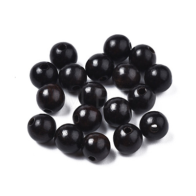 Undyed Natural Ebony Wood Beads WOOD-Q046-03A-01-1