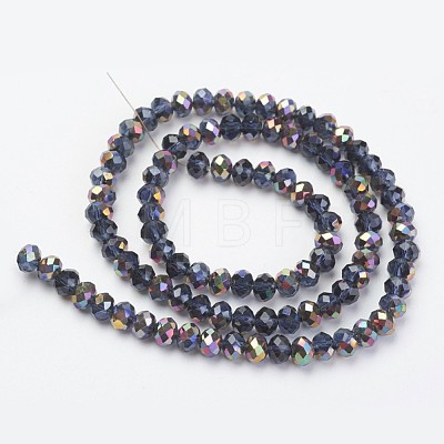 Electroplate Transparent Glass Beads Strands EGLA-A034-T6mm-R07-1