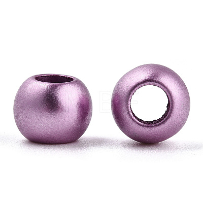 Spray Painted Acrylic European Beads ACRP-WH0002-01A-1