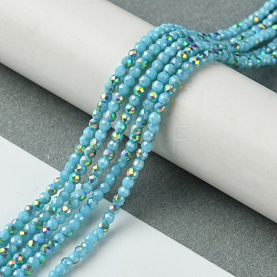 Electroplated Glass Beads Strands EGLA-P055-01A-02-1