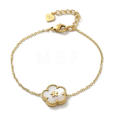 304 Stainless Steel Cable Chain Charm Bracelets for Women BJEW-U024-03G-01-1