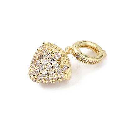 Brass Micro Pave Cubic Zirconia Pendants CU-CBAAD26-02C-G-1