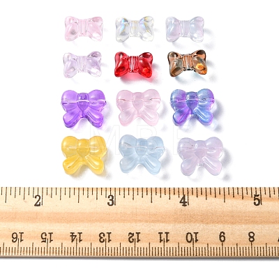 60Pcs 12 Style Transparent Spray Painted Glass Beads GLAA-FS0001-49-1