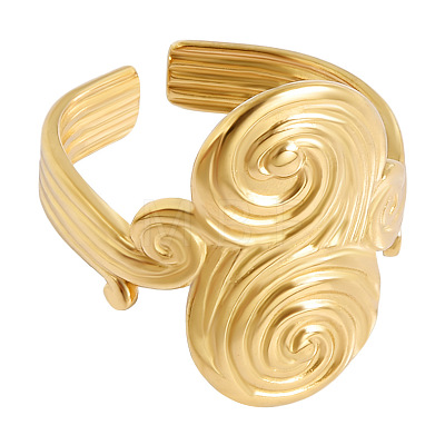 Wave Texture 304 Stainless Steel Open Cuff Rings XG7787-2-1