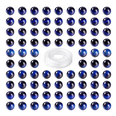 100Pcs 8mm Natural Tiger Eye Round Beads DIY-LS0002-26-1