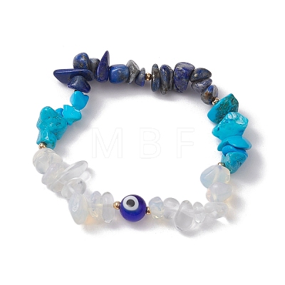 6Pcs 6 Style Natural & Synthetic Mixed Gemstone Stretch Bracelets Set BJEW-JB10133-1