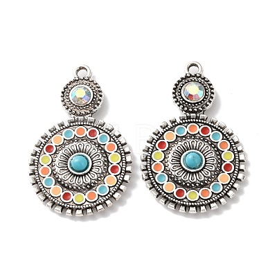 Bohemia Tibetan Style Alloy & Enamel & Acrylic & Rhinestone Pendants LS-FIND-T074-01AS-1
