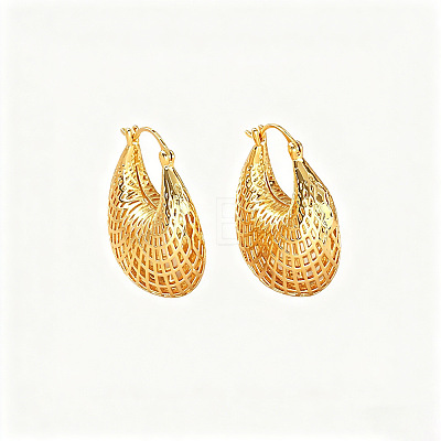 Hollow Brass Hoop Earrings for Women WG55E8D-01-1