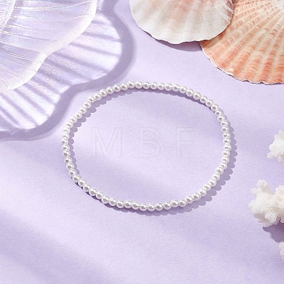 Rond Shell Pearl Beaded Stretch Bracelets for Women BJEW-JB11038-1