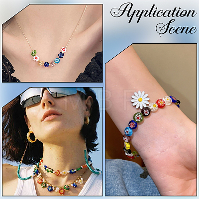 160Pcs 8 Styles Handmade Millefiori & Evil Eye Lampwork Beads LAMP-PA0001-73-1