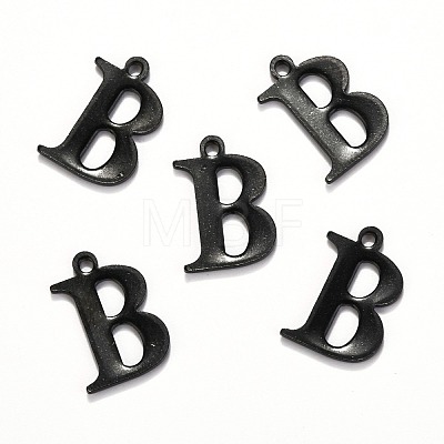 304 Stainless Steel Alphabet Charms STAS-H122-B-EB-1