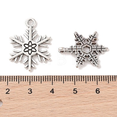 Mixed Vintage Tibetan Style Alloy Snowflake Pendants TIBEP-X0017-AS-RS-1