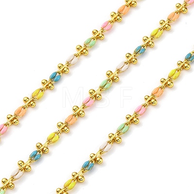 Brass Enamel Link Chains CHC-L050-07G-10-1