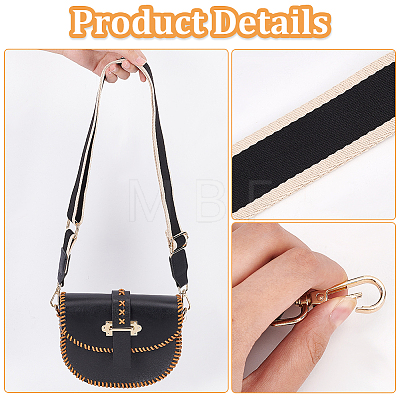 Jacquard Weave Ethnic Style Polyester Wide Bag Handles FIND-WH0136-40C-1