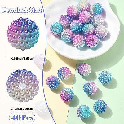 40Pcs Imitation Pearl Acrylic Beads OACR-FS0002-89A-08-1