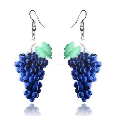 Acrylic & Alloy Dangle Earrings WGEBD91-01-1