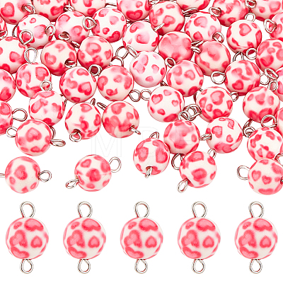 50Pcs Spray Painted Opaque Resin Connector Charms RESI-HY0001-04-1