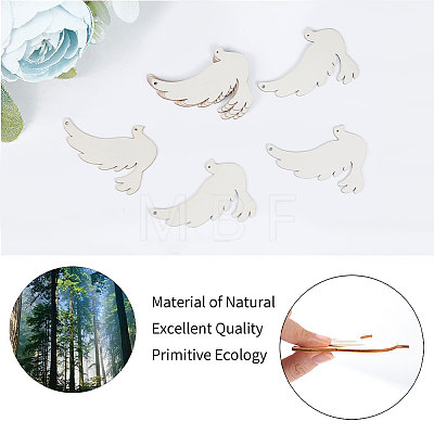 Animal Theme Unfinished Blank Wooden Pendants Set for Painting Arts WOOD-WH0124-26D-1