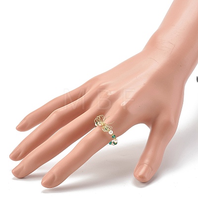 Imitate Austrian Crystal Bicone Glass Beaded Finger Rings RJEW-TA00003-02-1