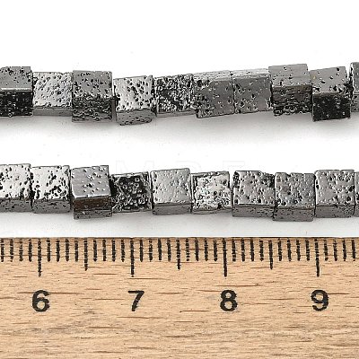 Electroplated Natural Lava Rock Beads Strands G-L606-E02-01E-1