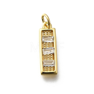 Brass Micro Pave Cubic Zirconia Pendants KK-P295-36G-1