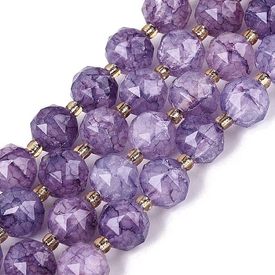 Ombre Effect Dyed Transparent Crackle Glass Beads Strands GLAA-Q111-10MM-03-1